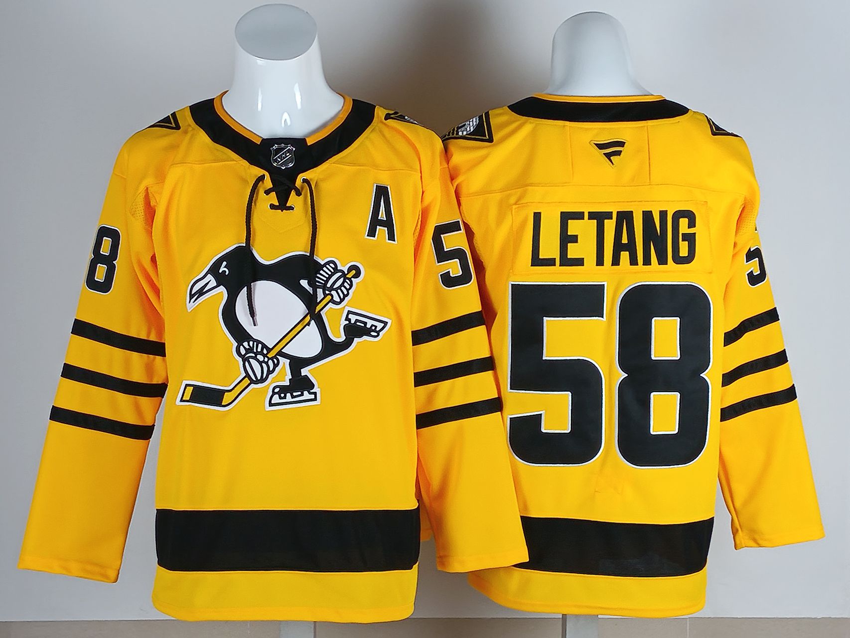 Men 2026 Pittsburgh Penguins #58 Letang Yellow NHL Jersey style 01